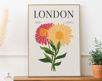 Flower Market London Print, England Flower Market London Poster, London Art, Printable Wall Art, Digital Wall Print, London Digital Download