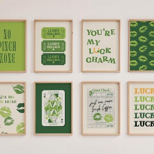 St Patrick&#39;s Day Print Gallery: Retro Green Decor (Digital Download)