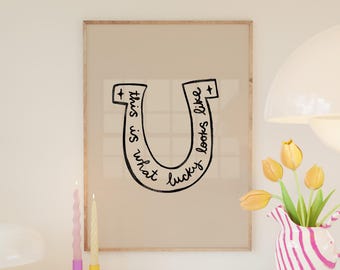 Así es como se ve la suerte. Impresión de arte de pared / Póster de buena suerte / Decoración occidental.