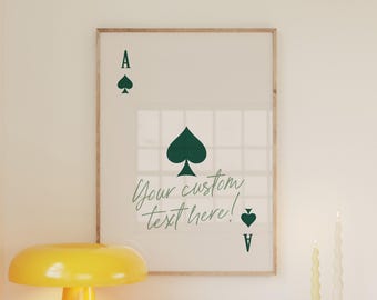 Custom Ace of Spades Print: Preppy Dorm Wall Art (Digital Download)