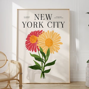 Flower Market NYC Print, Flower Market New York Print, Wall Art Decor, New York Poster, Flower Market Poster, New York City Wall Art Prints