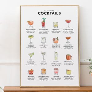 Classic Cocktails Recipe Print: Bar Cart Decor (Digital Download) image 4