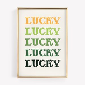 Lucky St Patrick&#39;s Day Print: Green Home Decor (Digital Download)