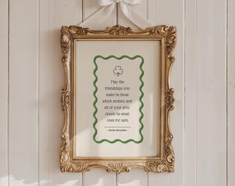 Lucky Irish Blessing Print: Shamrock St Patricks Day Decor (Digital Download)
