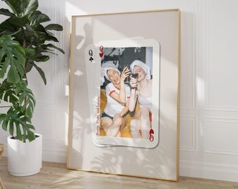 Aangepaste speelkaart kunstprint, fotografie avondje uit meisjes, leuke moderne muurdecoratie