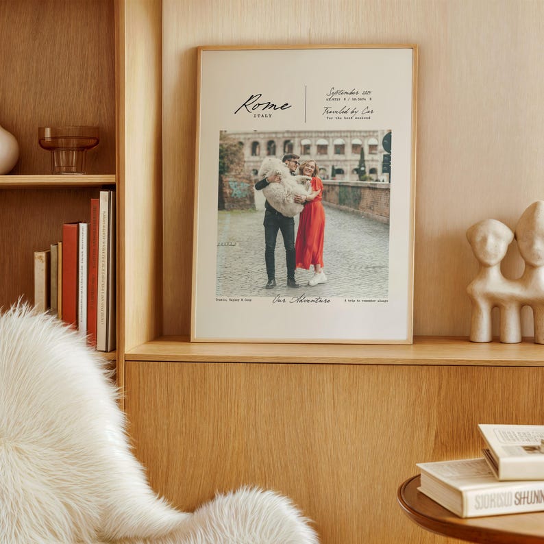 Custom Trip Photo Couples Print, Personalized Wall Art, Travel Memories Poster, Vacation Keepsake image 8