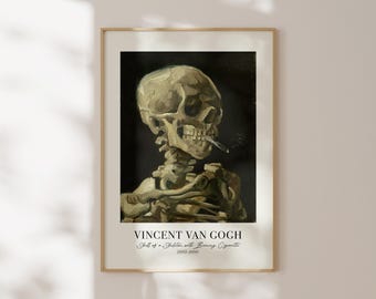 Van Gogh Skull Print: Dark Academia Gothic Wall Art (Digital Download)