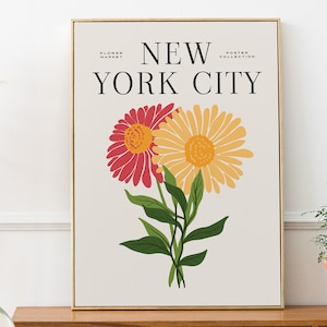 Flower Market NYC Print, Flower Market New York City Poster, Digital Wall Art Prints, Printable Wall Art, Flower Print, Digital Download