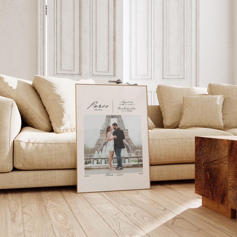 Custom Trip Photo Couples Print, Personalized Wall Art, Travel Memories Poster, Vacation Keepsake image 15