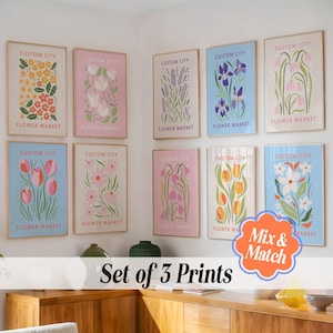 Flower Market Prints Set: Custom City Botanical Art