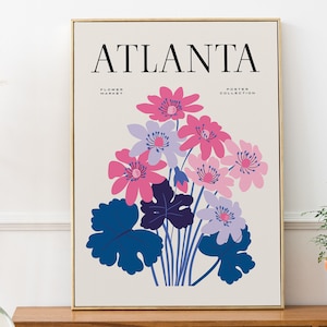 Flower Market Atlanta Print, Georgia Flower Market Poster, Digital Wall Prints, Wall Print Sets, Printable Wall Art, Digital Art Download