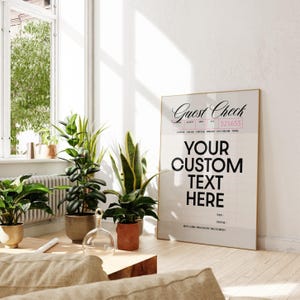 Trendy Guest Check Custom Print, Retro Girl Dinner, Printable Wall Art, Bar Cart Cocktail, Y2K Poster, Preppy Room Decor, Digital Poster image 6