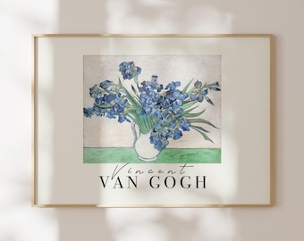 Van Gogh Iris-tryck: Stilleben i blå blomvas (digital nedladdning)