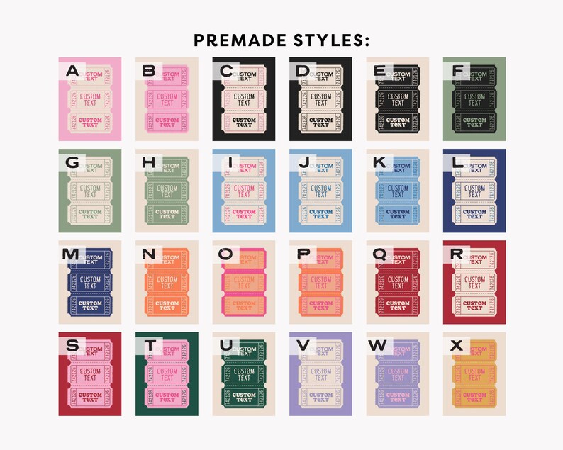 Custom Ticket Printable: Retro Bar Cart Wall Art (Digital Print) image 3