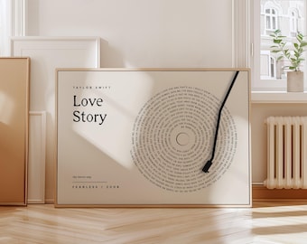 Custom Song Lyrics Vinyl Record Print: Personalized Music Poster