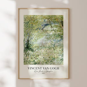 Van Gogh Exhibition Print: Rive Bank Springtime Green Wall Art (Digital Download)