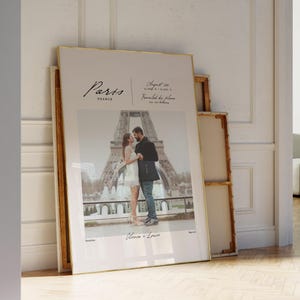 Custom Trip Photo Couples Print, Personalized Wall Art, Travel Memories Poster, Vacation Keepsake image 7