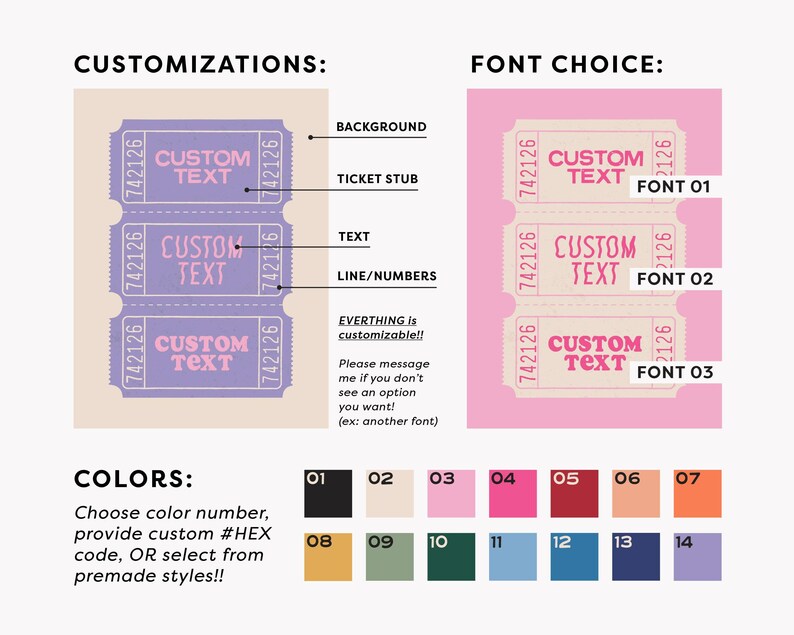 Custom Ticket Printable: Retro Bar Cart Wall Art (Digital Print) image 2