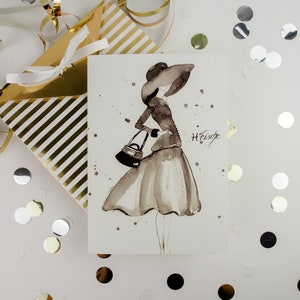Fische ( 20.02. – 20.03.) • Illustrierte Geburtstagskarte für Fashionistas, Gift Card