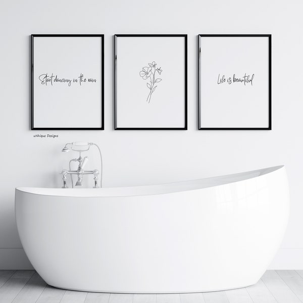 Bathroom Wall Words Etsy