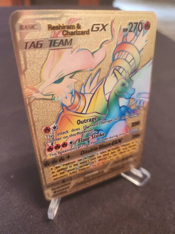 Reshiram & Charizard GX TAG TEAM - 217/214 - Rare Rainbow Card