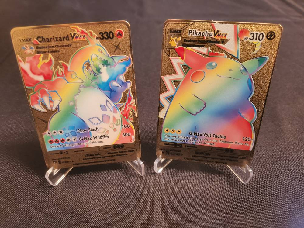 Metal Rainbow Glitter Collectibles, Rainbow Pokemon Cards