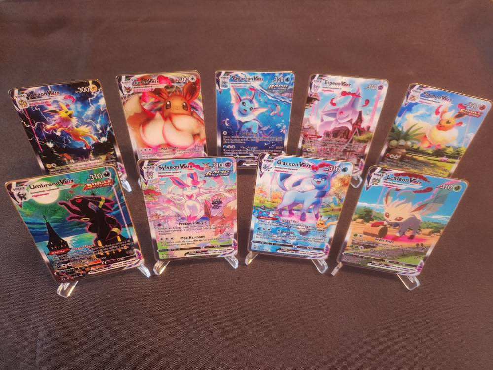 Eeveelutions Vmax Alternate Art Collection, Metal Cards 9 Cards Total