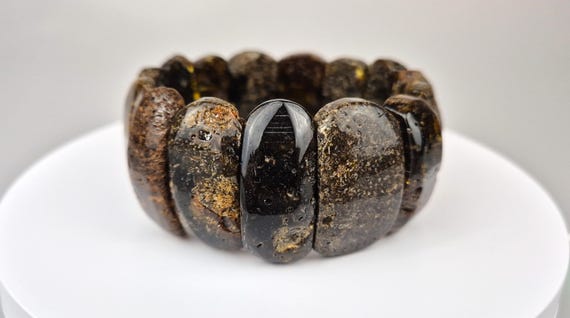 Bracelet Ambre Naturel Baltique 30-40gr - Élastique - Fait Main Lituanie