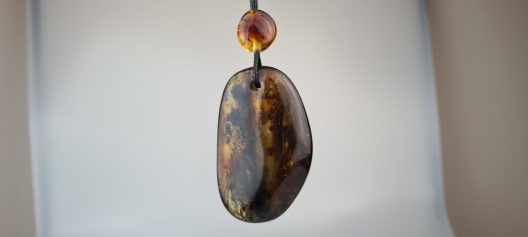 Raw Amber Pendant, Handmade Natural Baltic Amber Amulet, Pendant of ...
