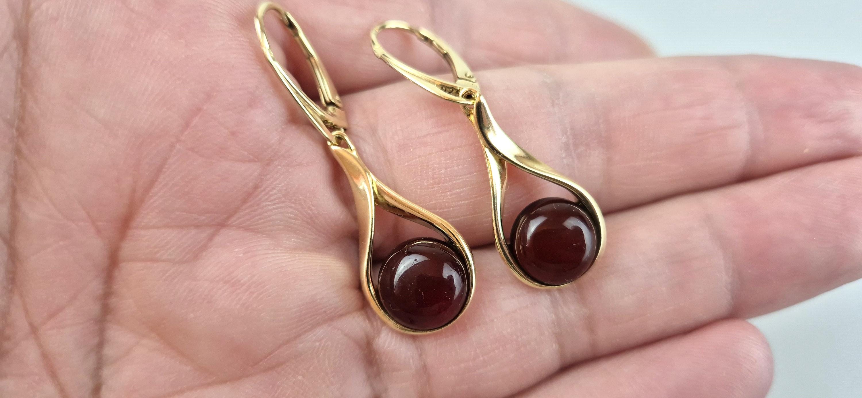 Boucle d'oreille en ambre de la Baltique, boucles d'oreilles