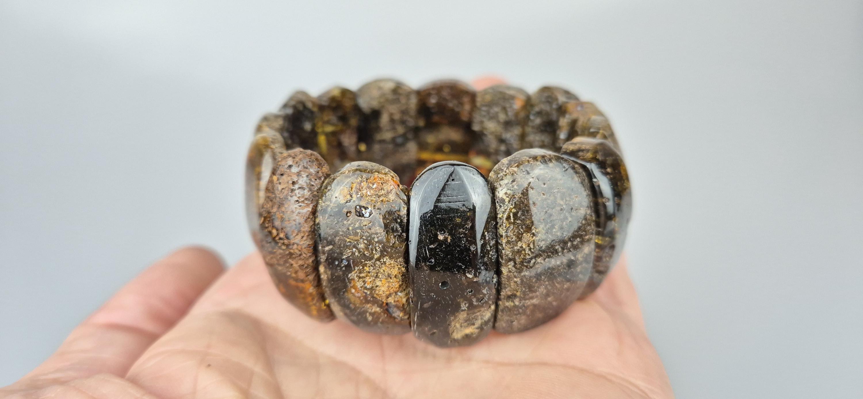Bracelet En Ambre Brut De La Baltique Naturel - 30 à 40 Grammes - Artisanal Lituanie