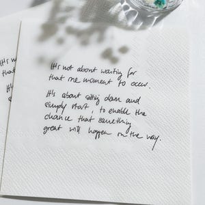 Serviettes de table manuscrites personnalisées, écriture manuscrite de note d'amour personnalisée, serviettes de table à cocktail de mariage, serviettes de table à cocktail de mariage imprimées, note d'amour