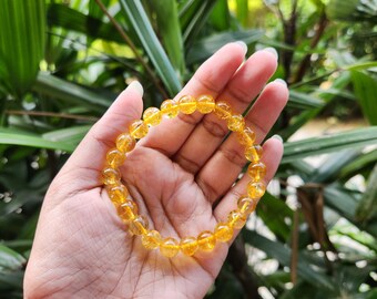 Natural Citrine Bracelet Crystal Gemstone for Men & Women | Bead Size 8 MM