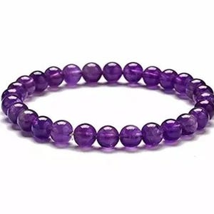 Amethyst Crystal Bracelet: 8mm Gemstone, February Birthstone