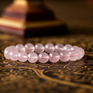 Rose Quartz Bracelet - Rose Quartz Jewelry - Elastic Bracelet - Rose Quartz Bead Bracelet - Stretch Bracelet - Genuine Rose Quartz Gemstones