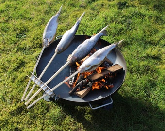 STECKERLFISCH Multihalter LEO für Feuerschalen und Grills Einfach und GÜNSTIG V2A Edelstahl