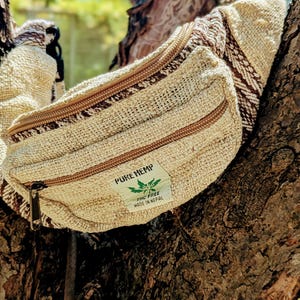 Unisex Hemp Hip Bag | Adjustable Festival Pack | Eco-Friendly Zippered Fanny Pack