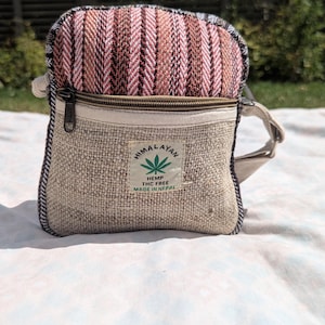 Bohemian hemp crossbody bag | patchwork festival sling