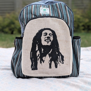 Himalayan bob marley hemp backpack | 100% natural vegan rasta bag