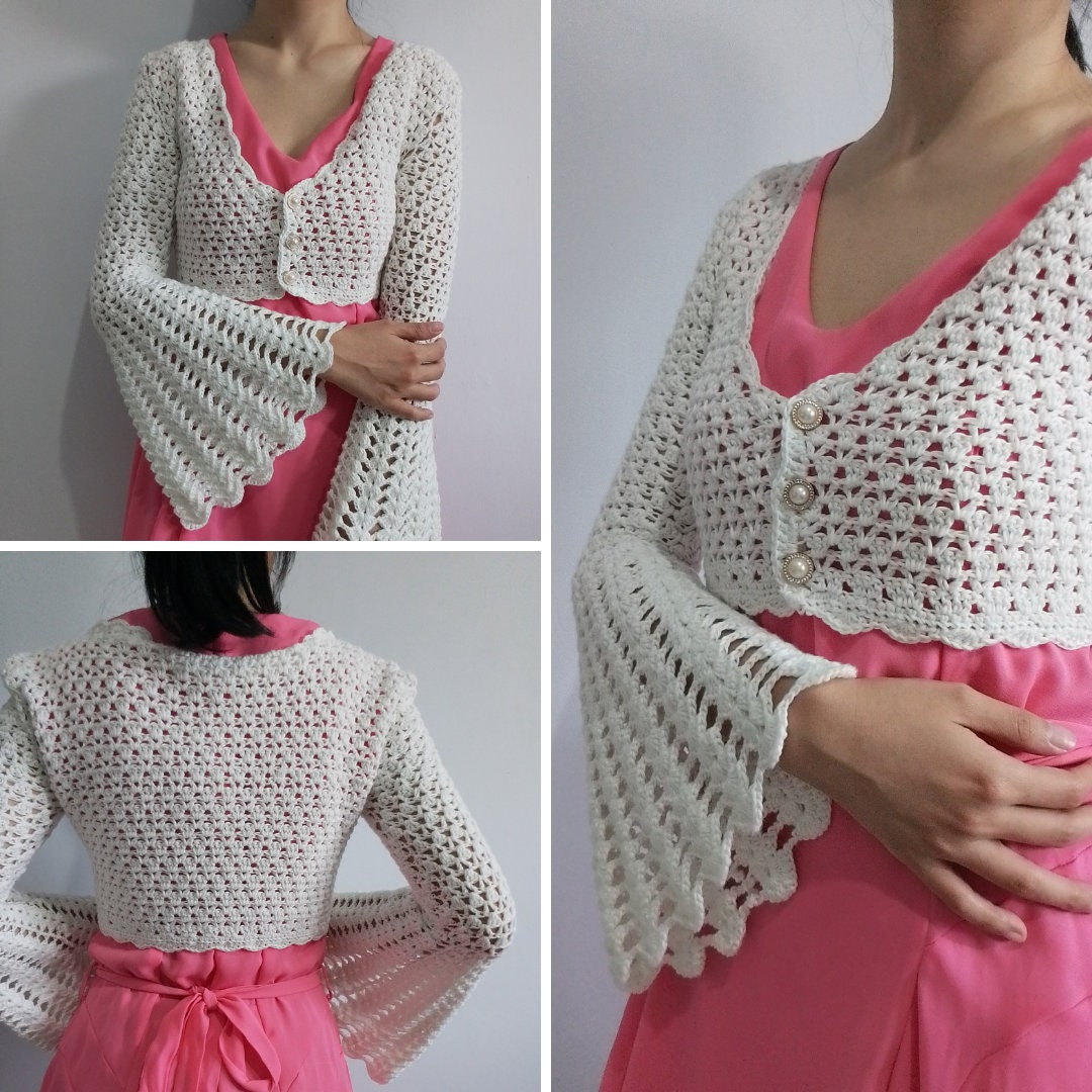 Crochet Cardigan (adagio) With Bell Sleeves Written PDF