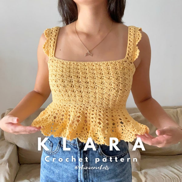 Klara Crochet Peplum Top PDF Pattern