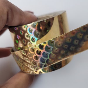 Złota holograficzna tęczowa paw dekoracyjna odblaskowa taśma washi 3/4" x 40 stóp