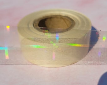 Line Plaid Holographic Transparent Washi Masking Decorative Reflective Tape 3/4" x 40 Feet