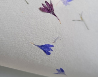 Blue Petal Handmade Paper Card Stock 8.5" x 11" - A4 Himalayan Handmade Paper