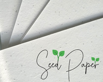 Papel de semillas A4 imprimible seguro para impresora - Hojas de papel de semillas imprimibles blancas - Papel de semillas de flores silvestres hecho a mano de primera calidad de 200 GSM