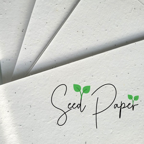 Printable A4 Seed Paper Printer Safe - White Printable Seeded Paper Sheets - 200 GSM Premium Handmade wildflower Seed Paper