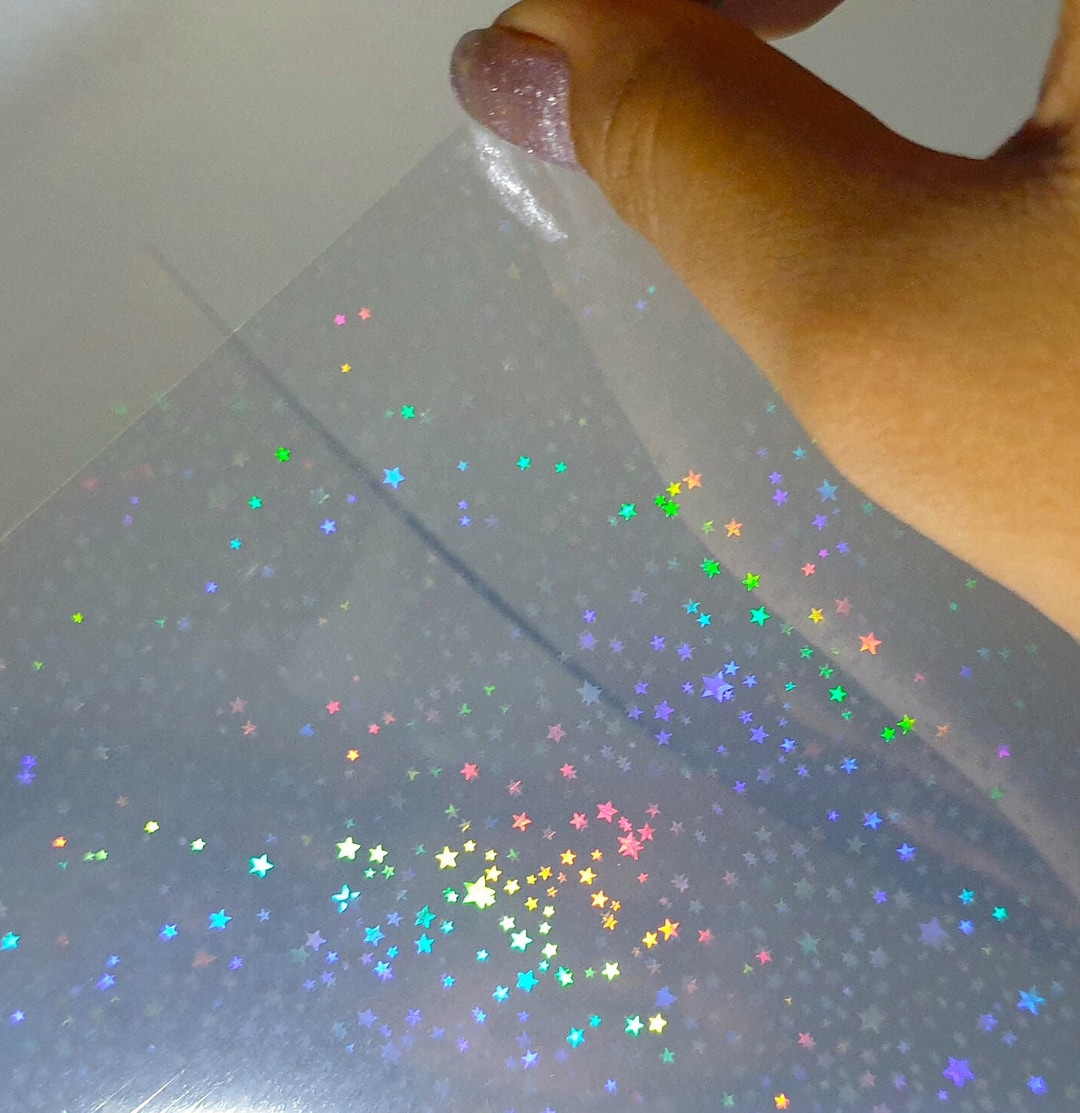 Sparkle Star Holographic Transparent Self Adhesive Overlay Film A4 ...