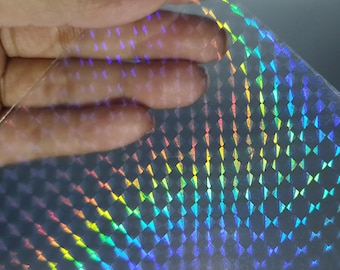 Prism Holographic Transparent Self Adhesive Overlay Film A4 Sheet - Vinyl Holographic Sticker