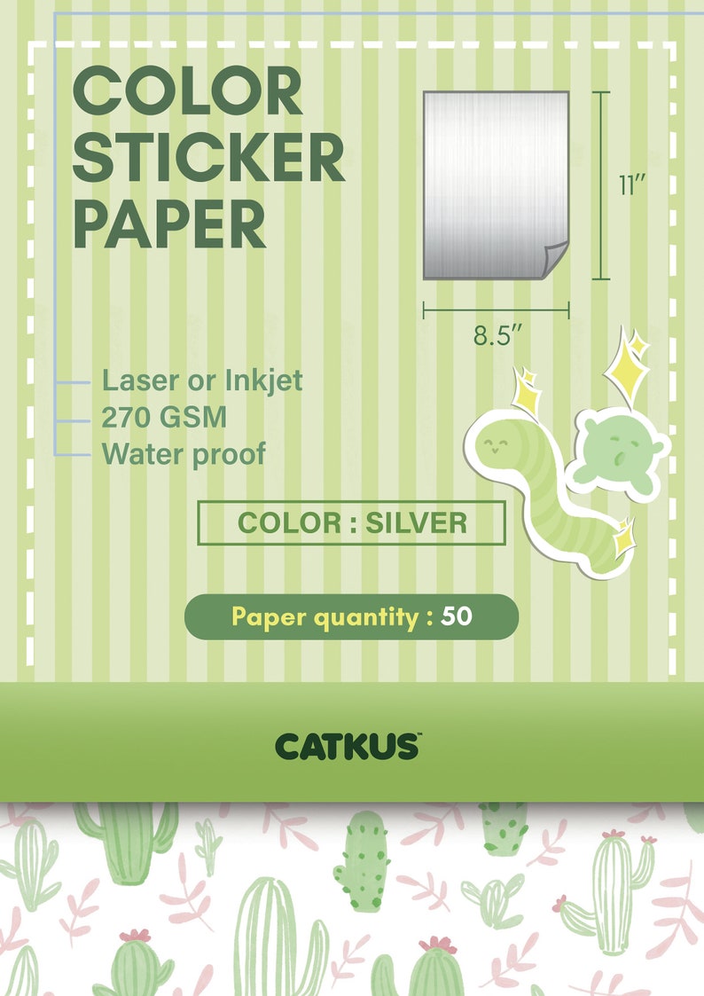 Silver Self Adhesive Vinyl Sticker Paper Silver Sticker/adhesive Sheets