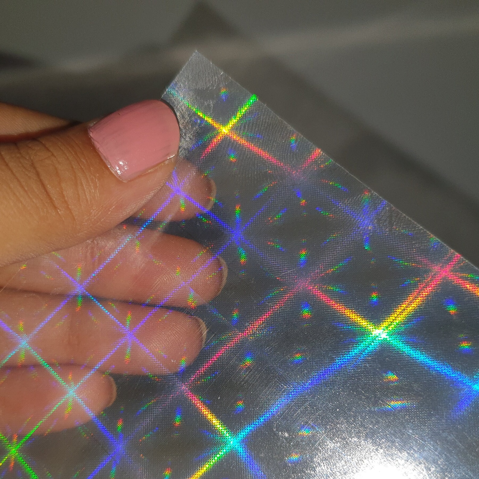 Plaid Holographic Transparent Self Adhesive Overlay Film A4 Sheet ...